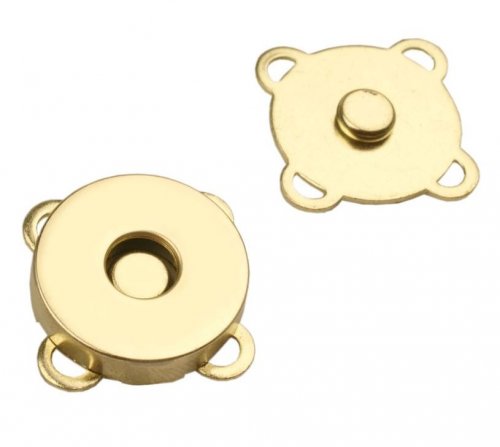 Verschluss Set - gold - rund - magnetisch - 18mm